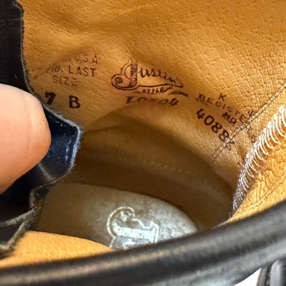 Vintage Black Justin Kiltie Lace up Boots Size 7B - Picture 8 of 8